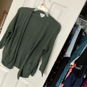 Olive Green Old Navy Open Front Pocket Cardigan
